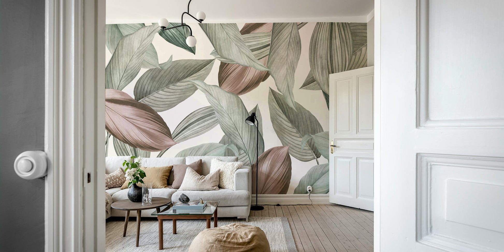 Nature themed wall decor for a small apartment