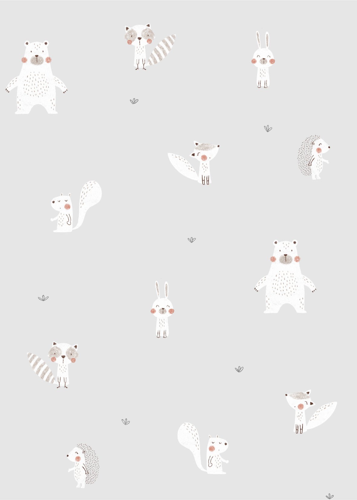 Forest Animal Gray Wallpaper - Wallanza