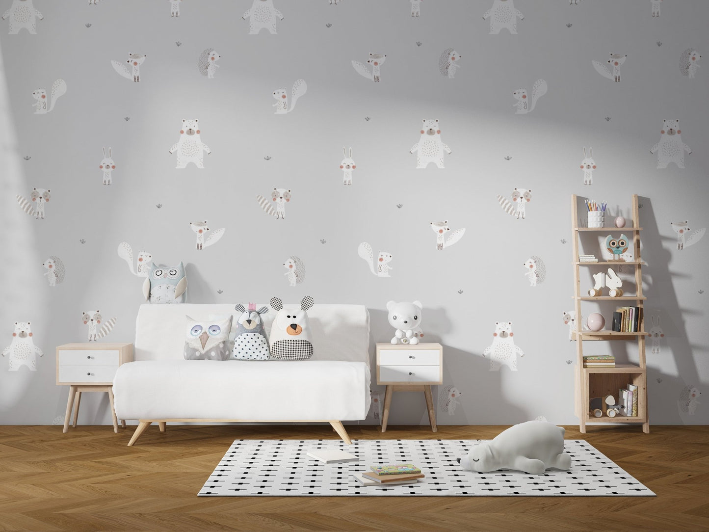 Forest Animal Gray Wallpaper - Wallanza