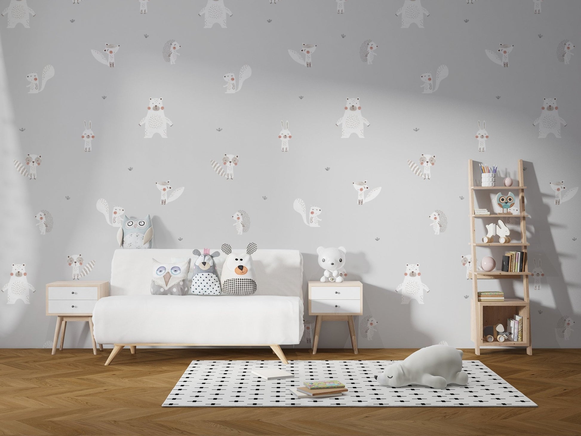 Forest Animal Gray Wallpaper - Wallanza
