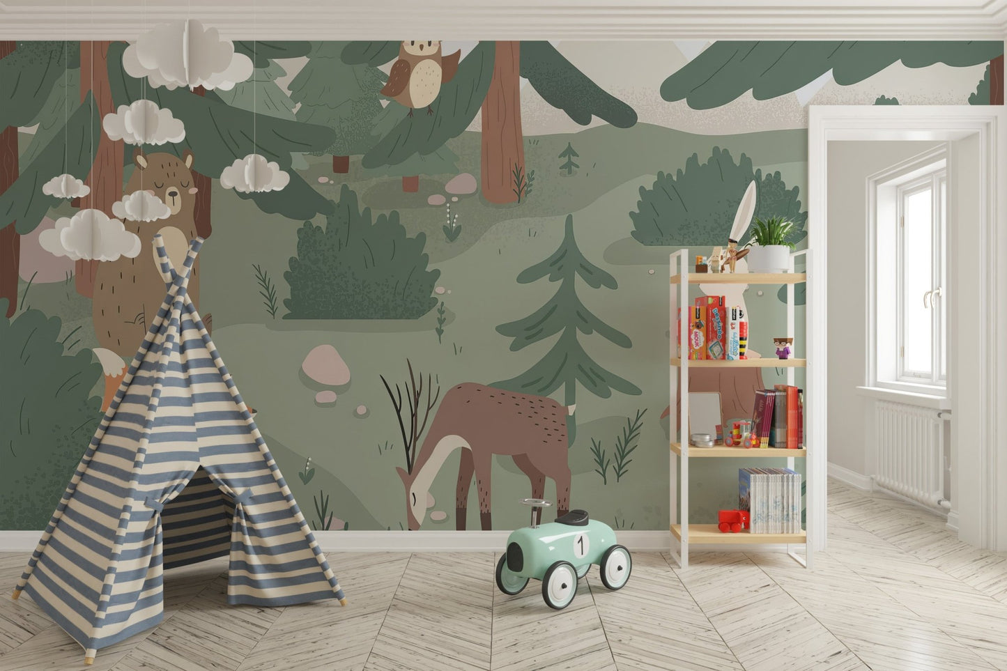 Forest Animal Kids Wallpaper Mural - Wallanza
