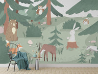 Forest Animal Kids Wallpaper Mural - Wallanza