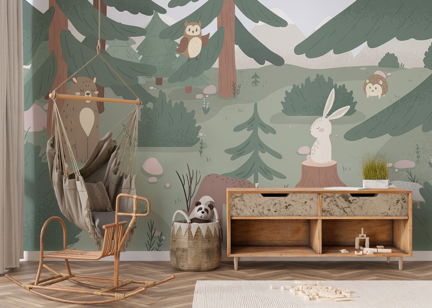 Forest Animal Kids Wallpaper Mural - Wallanza