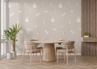 Forest Animals Beige Wallpaper - Wallanza