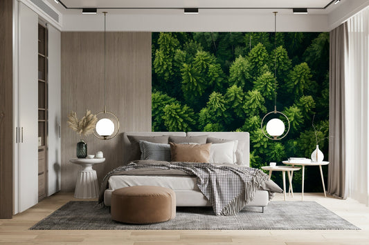 Forest Canopy Dream Wall Mural in cozy room