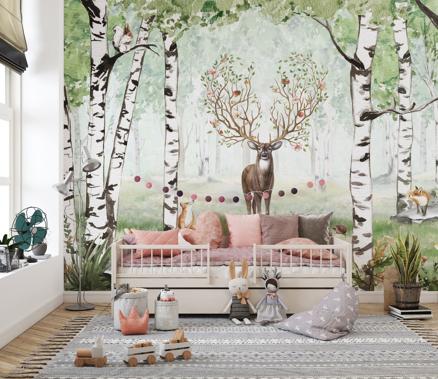 Forest Deer Wallpaper Mural - Wallanza