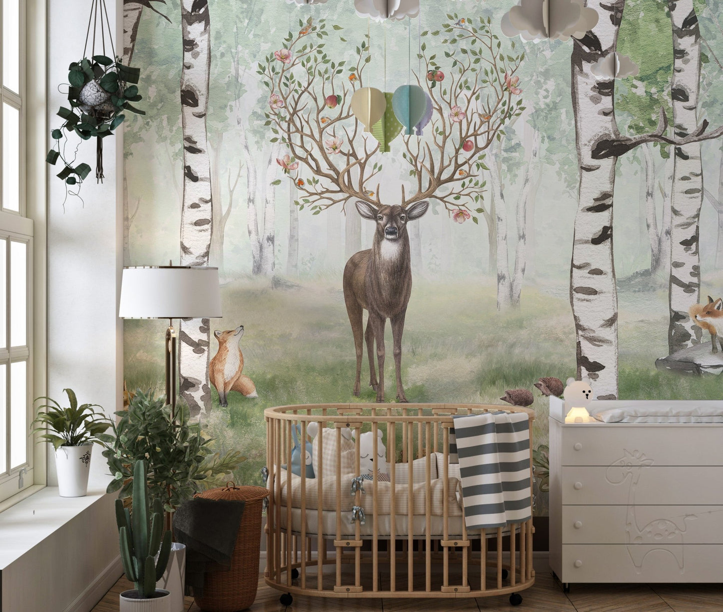 Forest Deer Wallpaper Mural - Wallanza