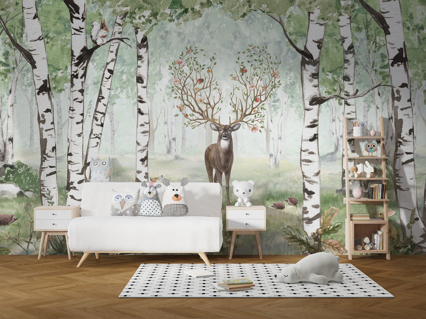 Forest Deer Wallpaper Mural - Wallanza