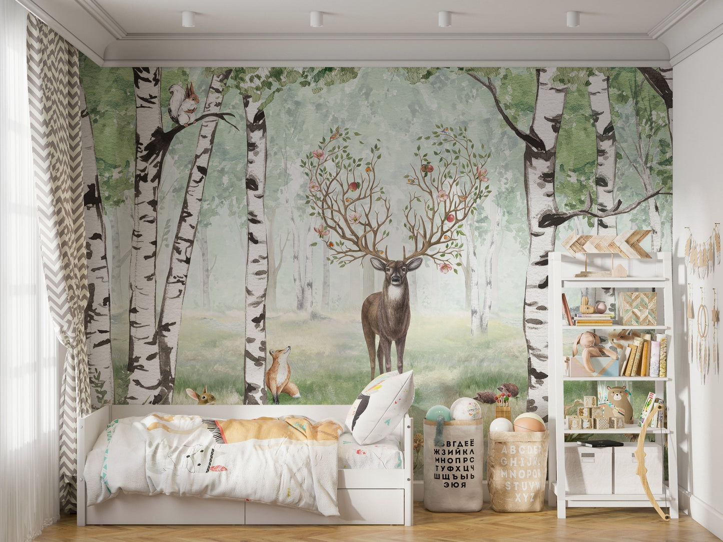 Forest Deer Wallpaper Mural - Wallanza