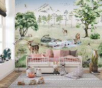 Forest Deer Wildlife Wall Mural - Wallanza