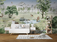 Forest Deer Wildlife Wall Mural - Wallanza