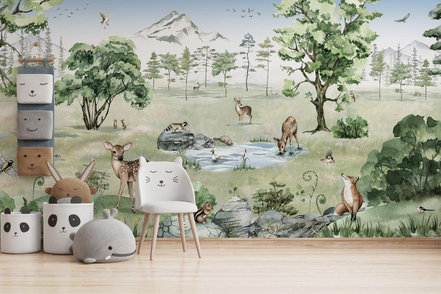 Forest Deer Wildlife Wall Mural - Wallanza
