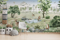Forest Deer Wildlife Wall Mural - Wallanza