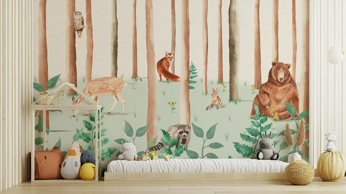 Forest Friends Wallpaper Mural - Wallanza