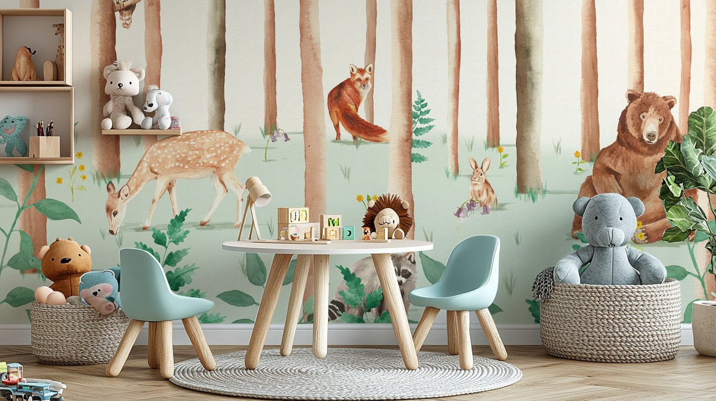 Forest Friends Wallpaper Mural - Wallanza