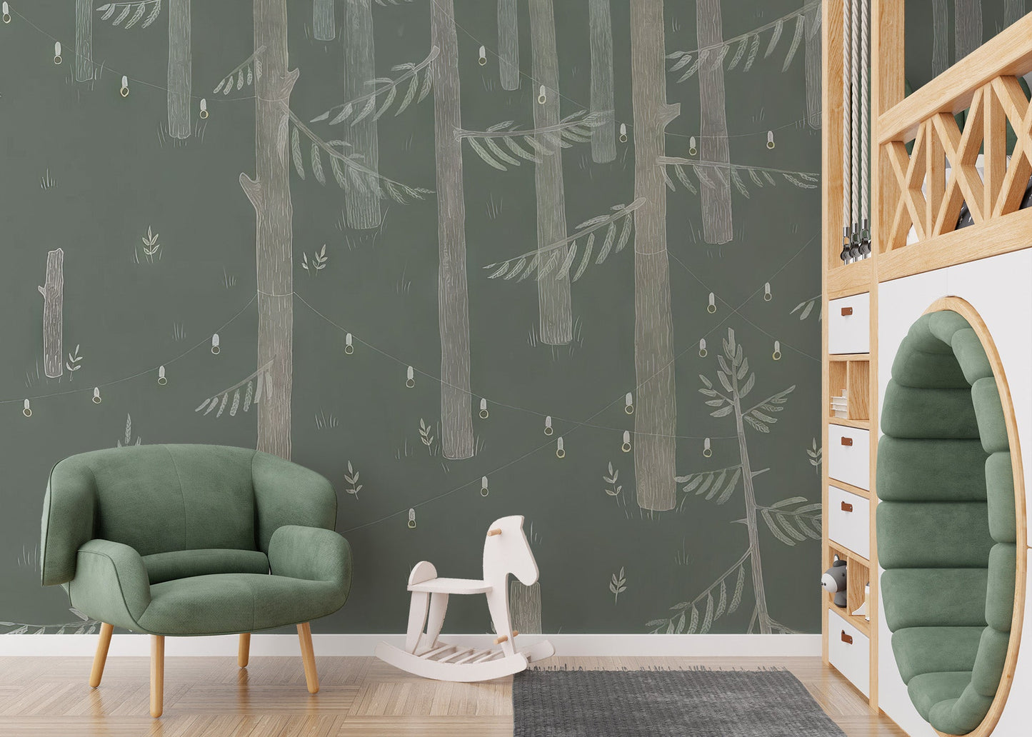 Forest Lights Wallpaper Mural - Wallanza
