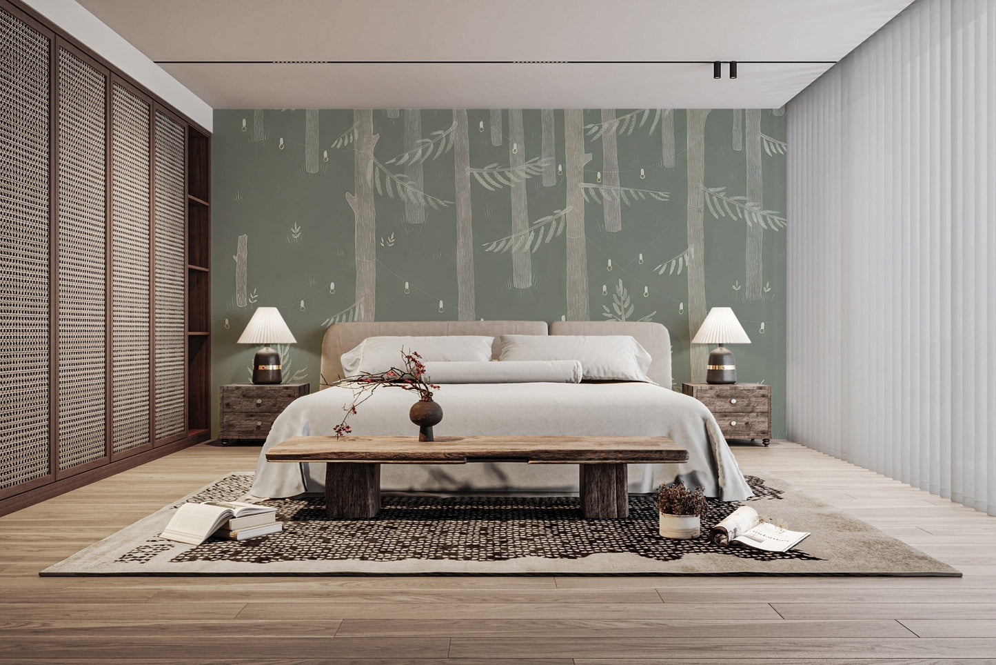 Forest Lights Wallpaper Mural - Wallanza