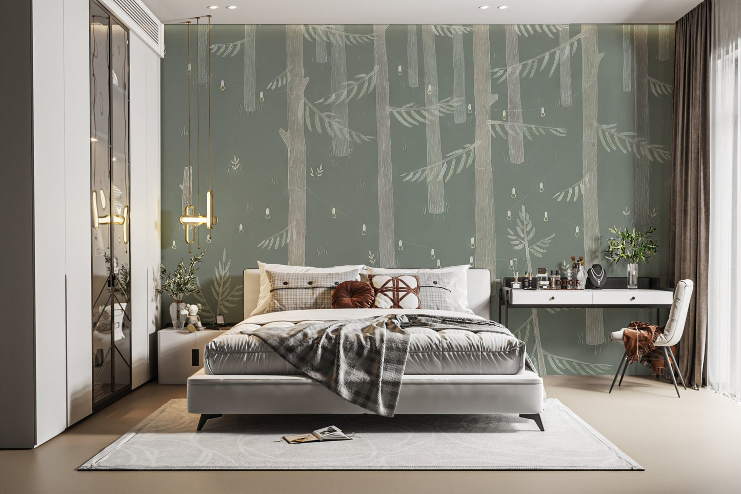 Forest Lights Wallpaper Mural - Wallanza