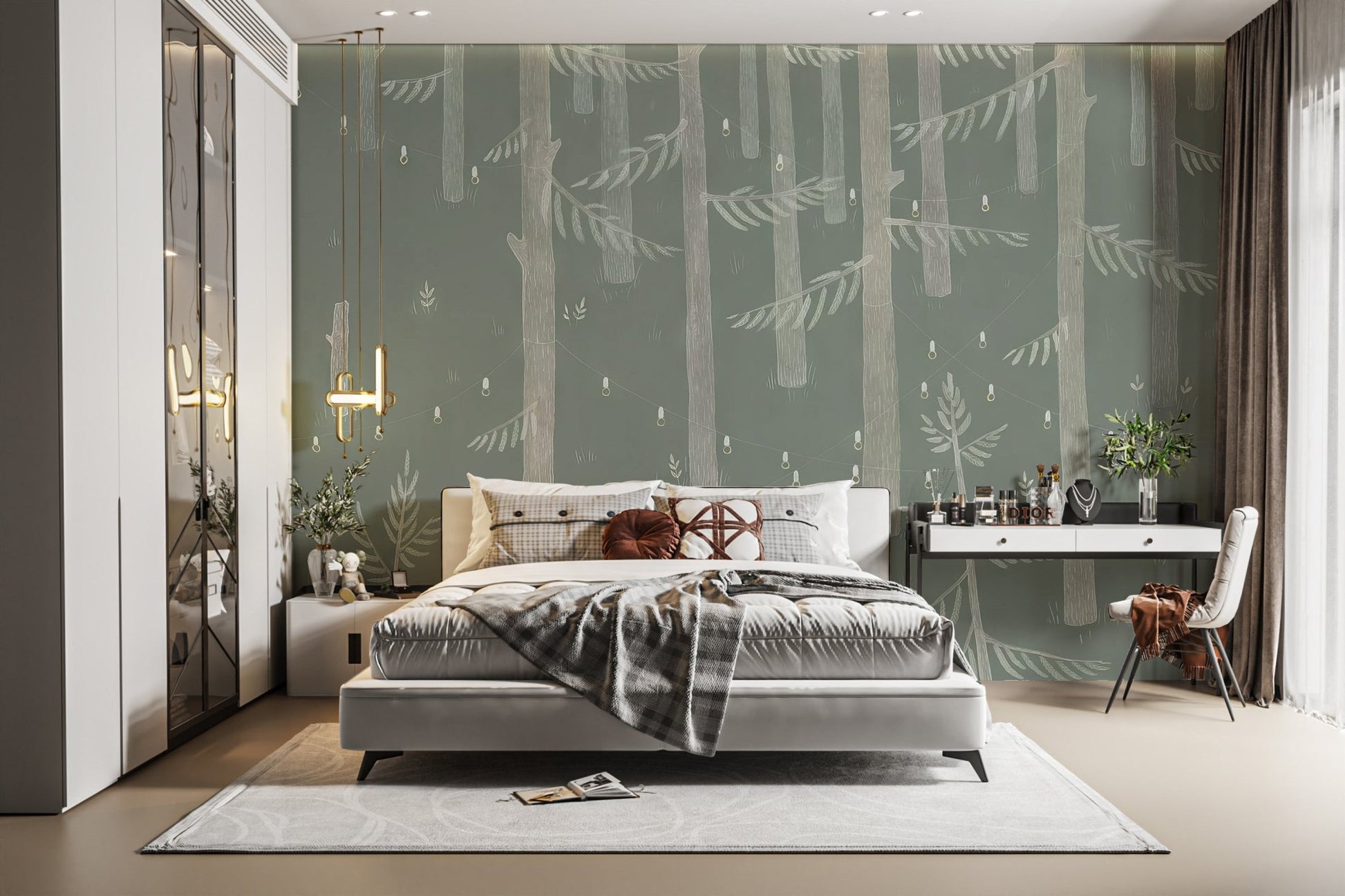 Forest Lights Wallpaper Mural - Wallanza
