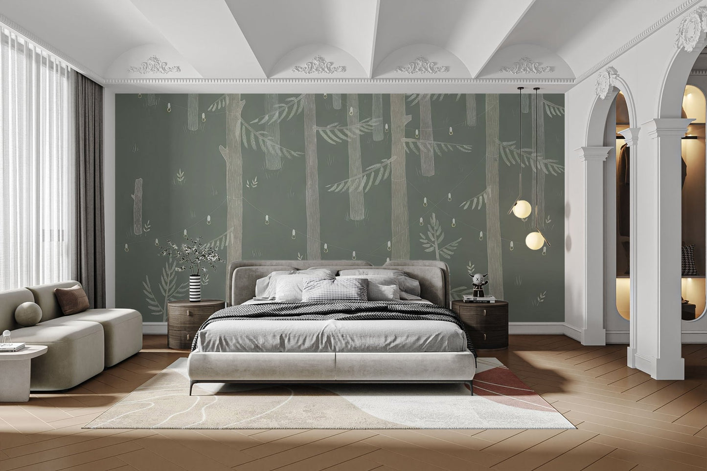 Forest Lights Wallpaper Mural - Wallanza