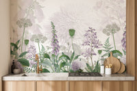 Graceful foxglove floral arrangement wall mural art.
