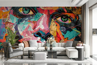 Fragmented Gaze Wall Mural - Wallanza