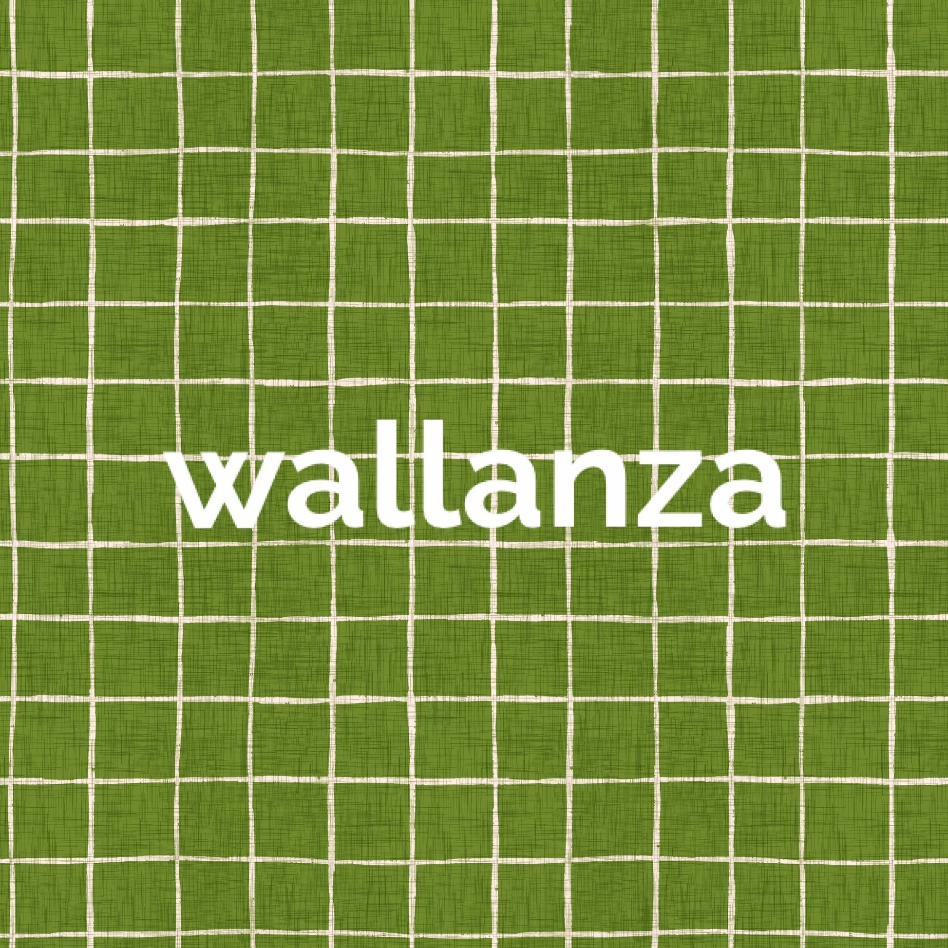 Vibrant meadow green check motif for wall murals.