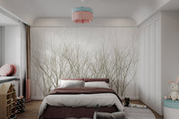 Winter tree branches wall mural bringing a neutral landscape. 