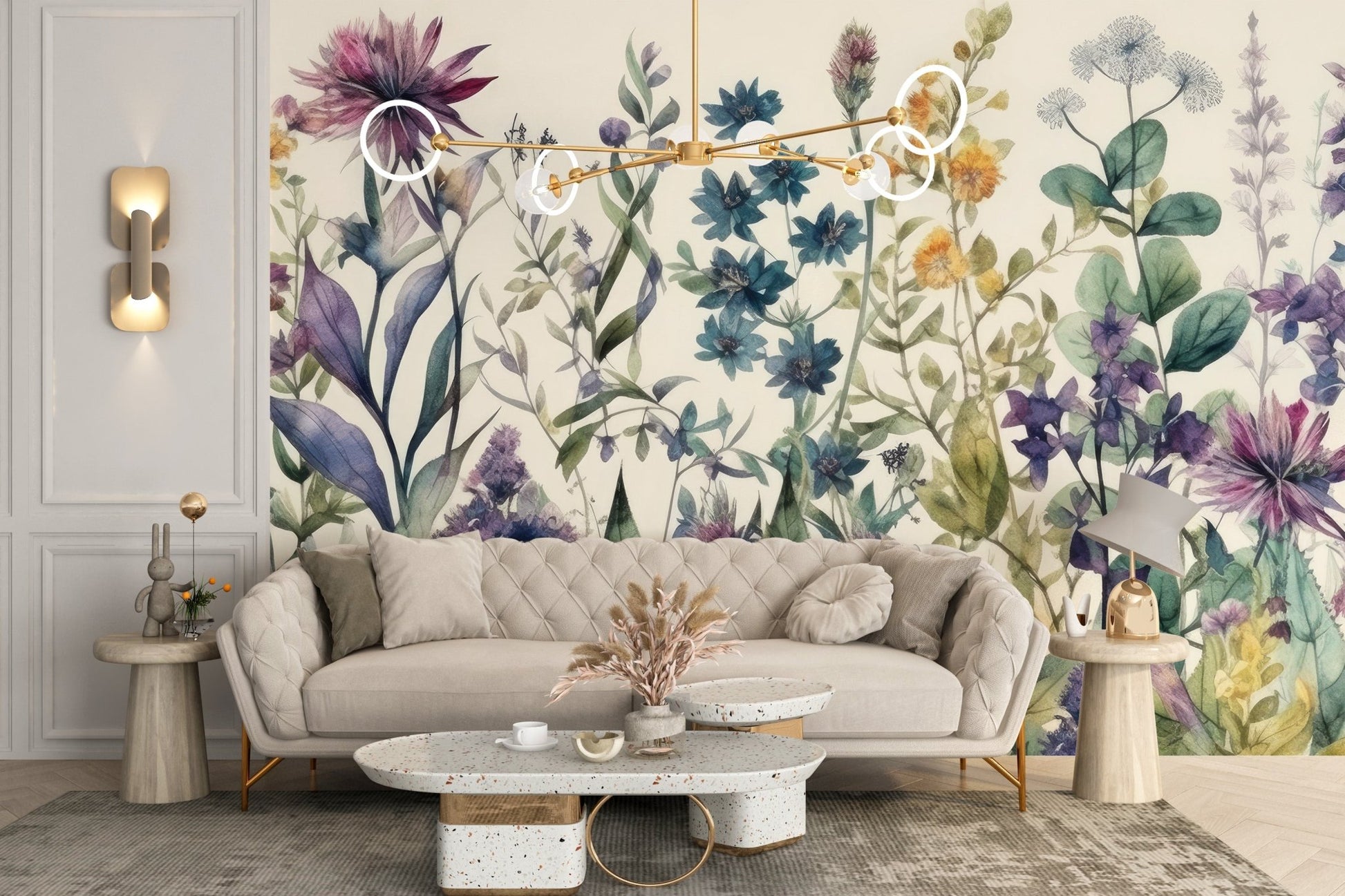 Garden Blooms Wallpaper Mural - Wallanza