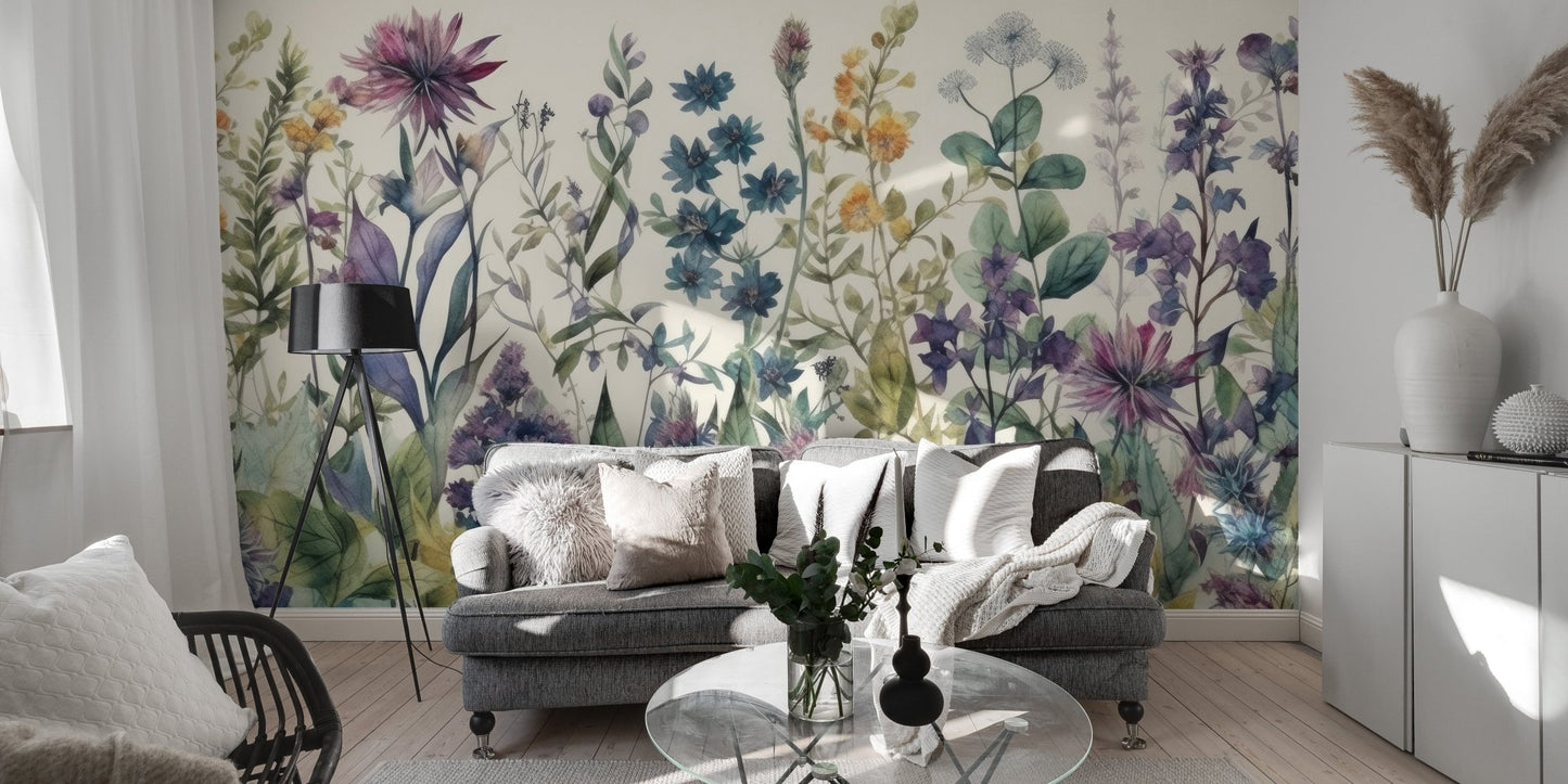 Garden Blooms Wallpaper Mural - Wallanza