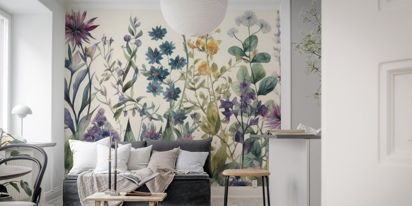 Garden Blooms Wallpaper Mural - Wallanza