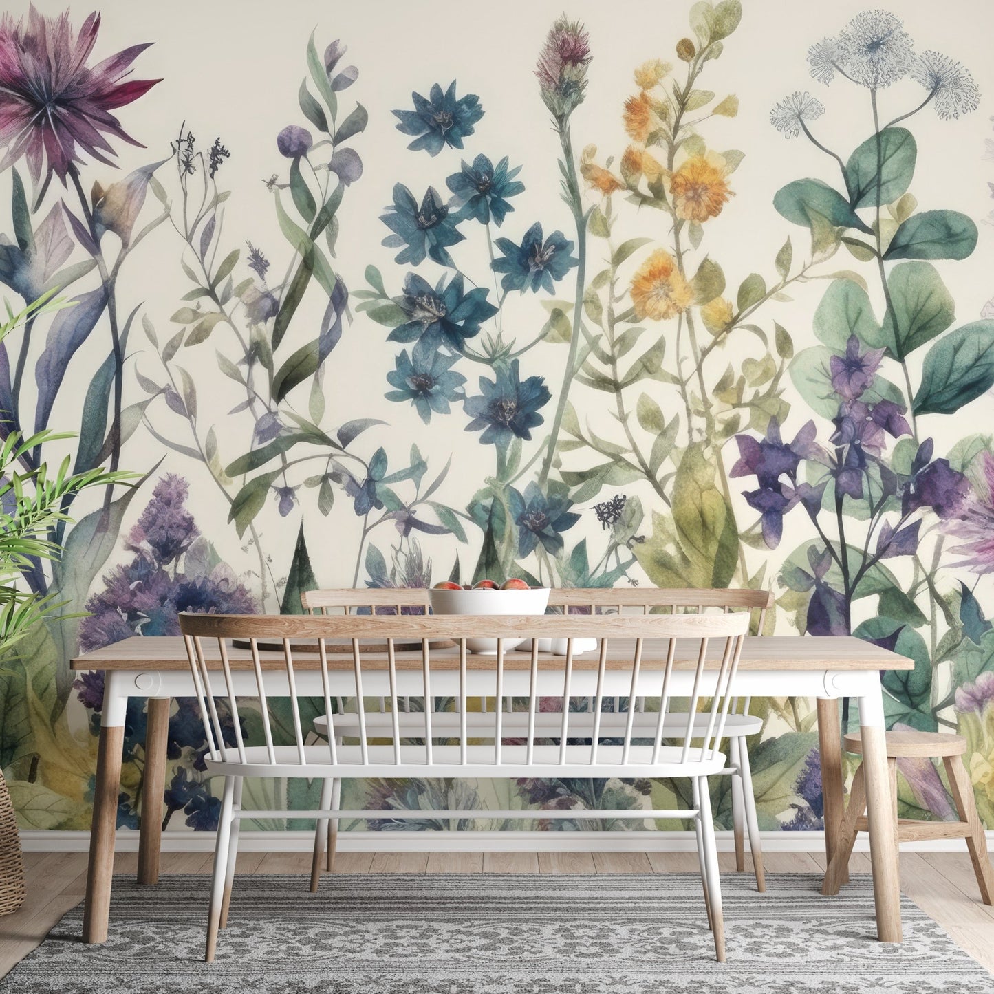 Garden Blooms Wallpaper Mural - Wallanza