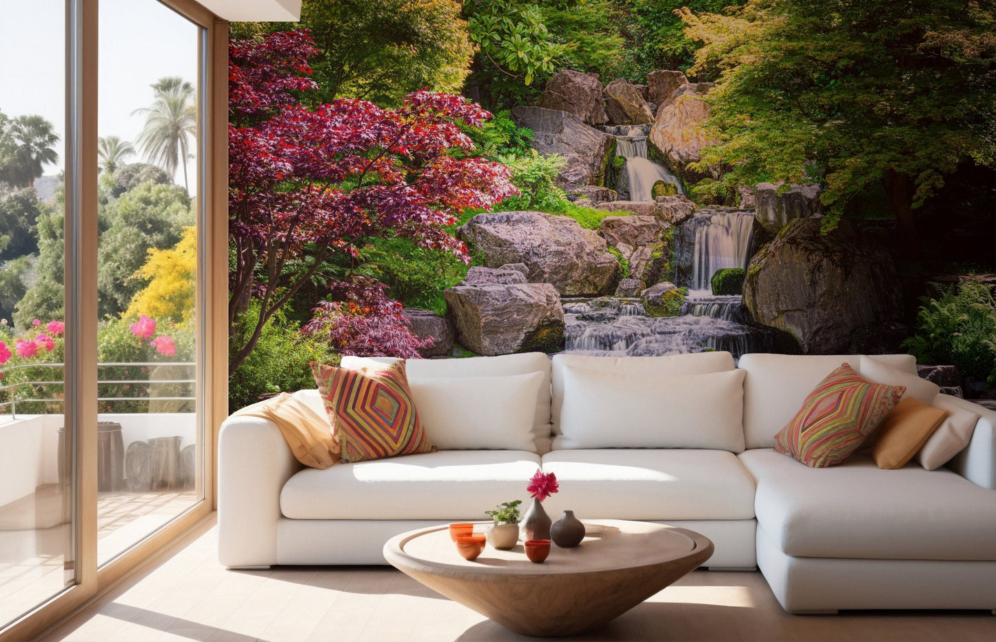Garden Waterfall Nature Wall Mural for Living room walls