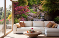 Garden Waterfall Nature Wall Mural for Living room walls