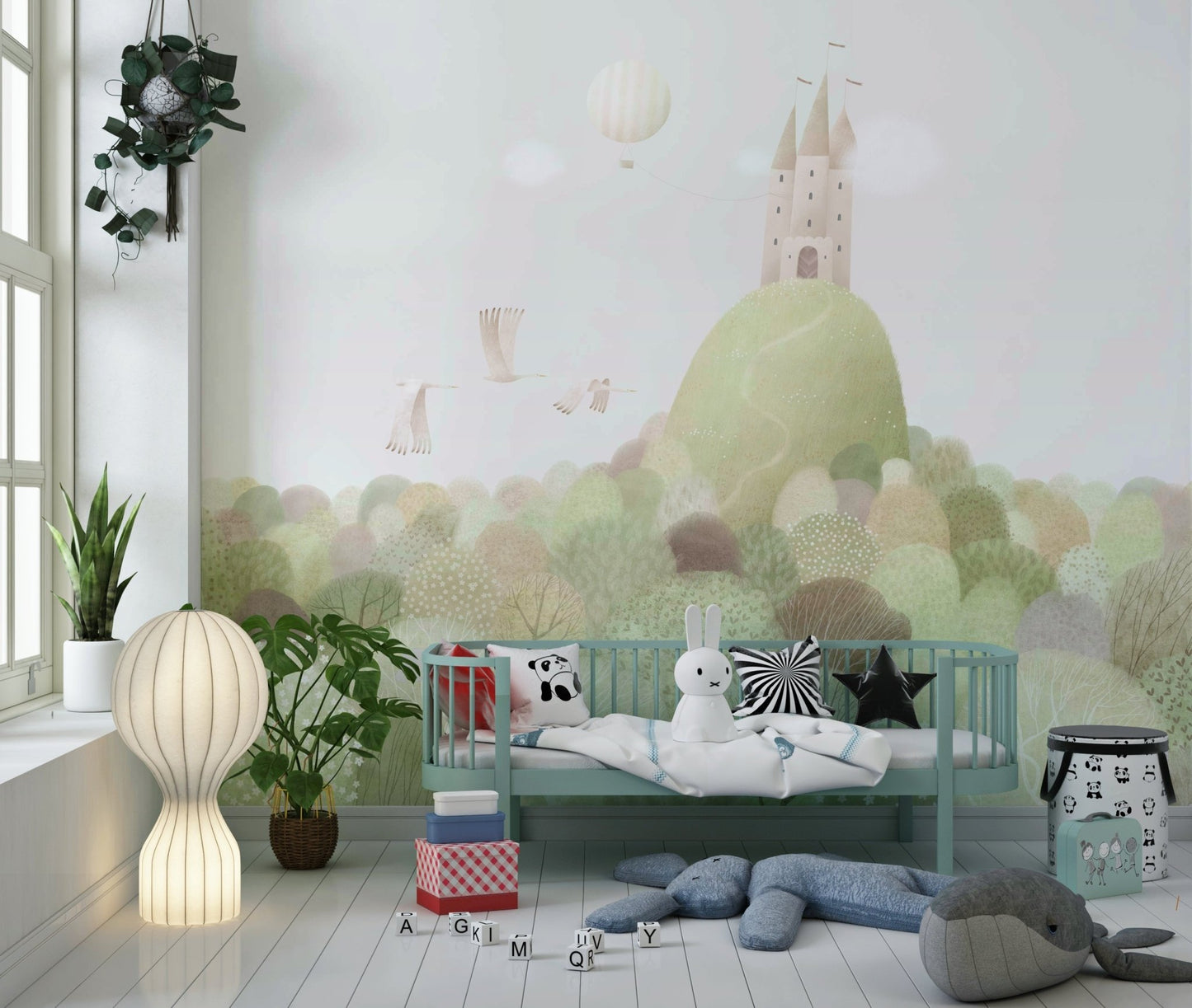 Earthy kingdom animal print for gender-neutral rooms.