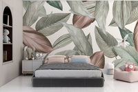 Gentle Leaf Patterns Wallpaper Mural - Wallanza