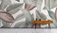 Gentle Leaf Patterns Wallpaper Mural - Wallanza