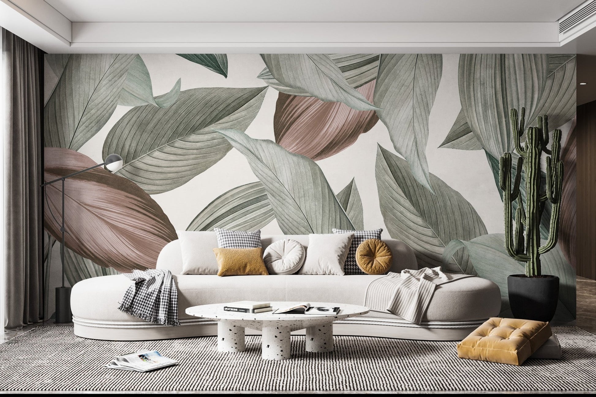Gentle Leaf Patterns Wallpaper Mural - Wallanza