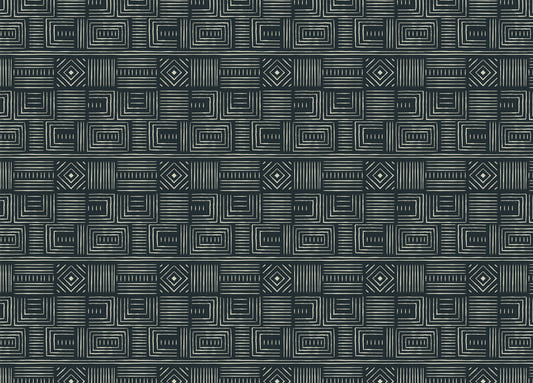 Africa Tribal Art Ethnic Green Geometric Wallpaper