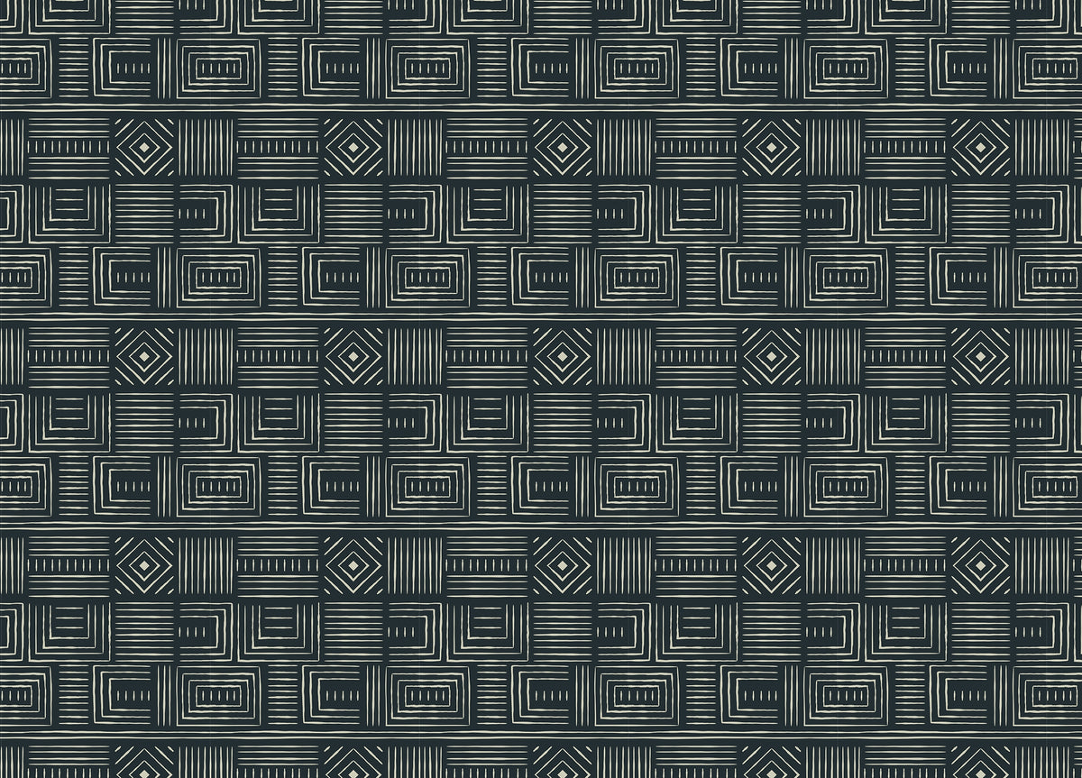 Africa Tribal Art Ethnic Green Geometric Wallpaper in your room