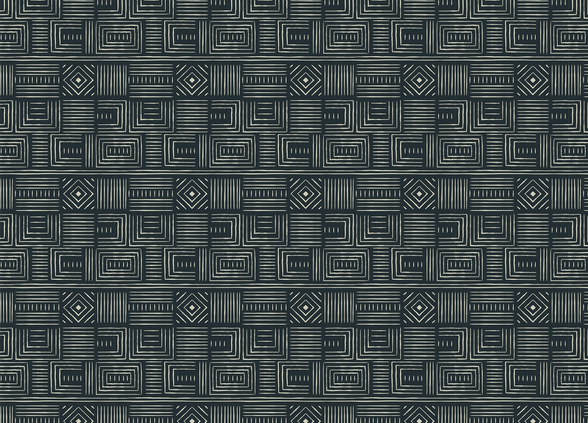 Africa Tribal Art Ethnic Green Geometric Wallpaper