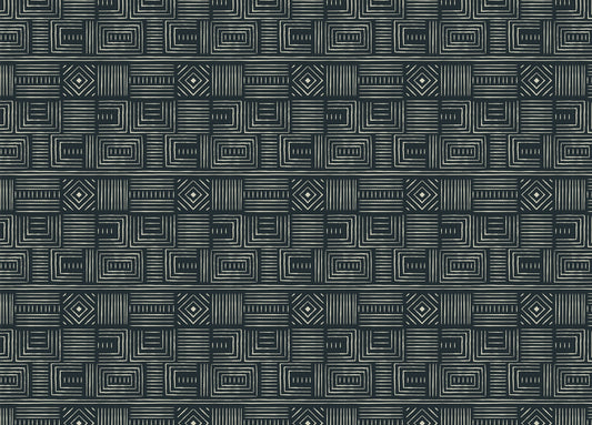 Africa Tribal Art Ethnic Green Geometric Wallpaper