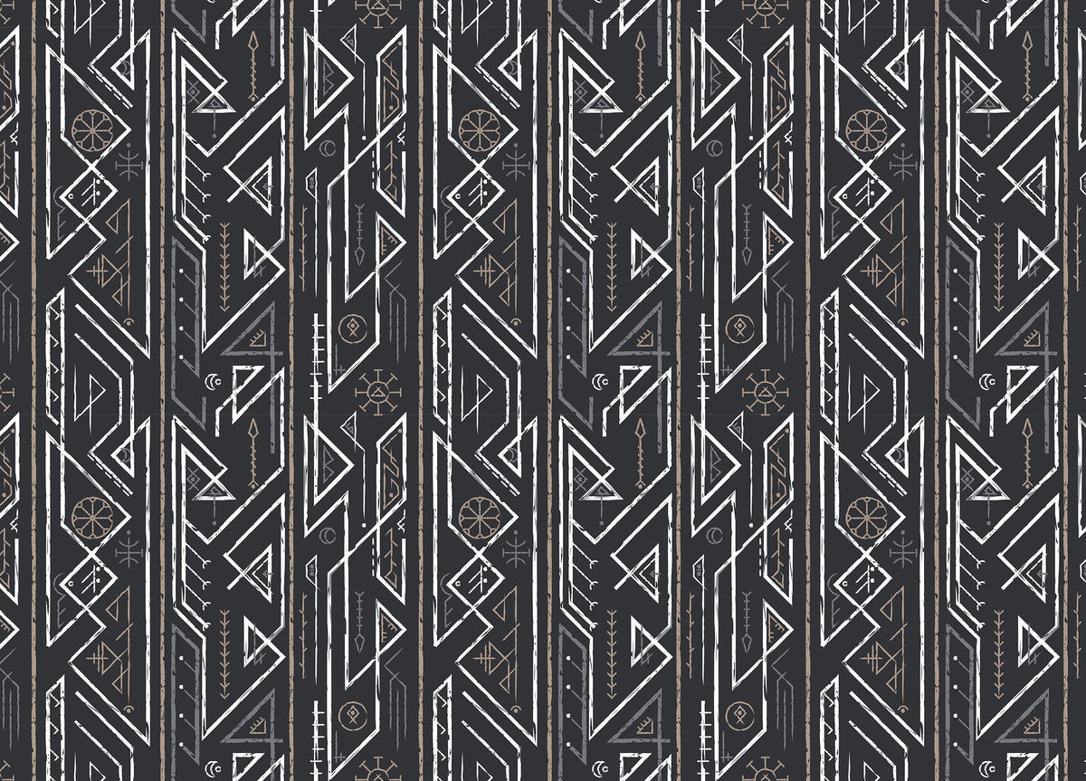 Ancient Celtic Seamless Pattern Geometric Wallpaper in your room — zoomed