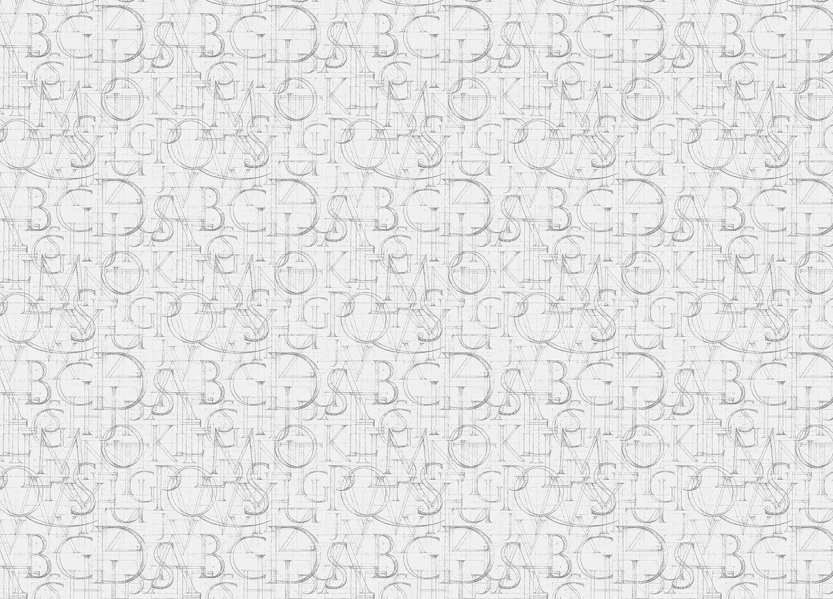 Modern Roman Classic Alphabet Method Geometric Wallpaper in your room — zoomed