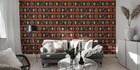 Geometric Africa Tribal Art Ethnic Seamless Pattern Wallpaper in a bright modern flat.