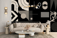 Sophisticated geometric pattern wall design
