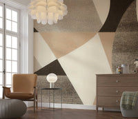 Geometric Harmony Earth Tones Wall Mural - Wallanza
