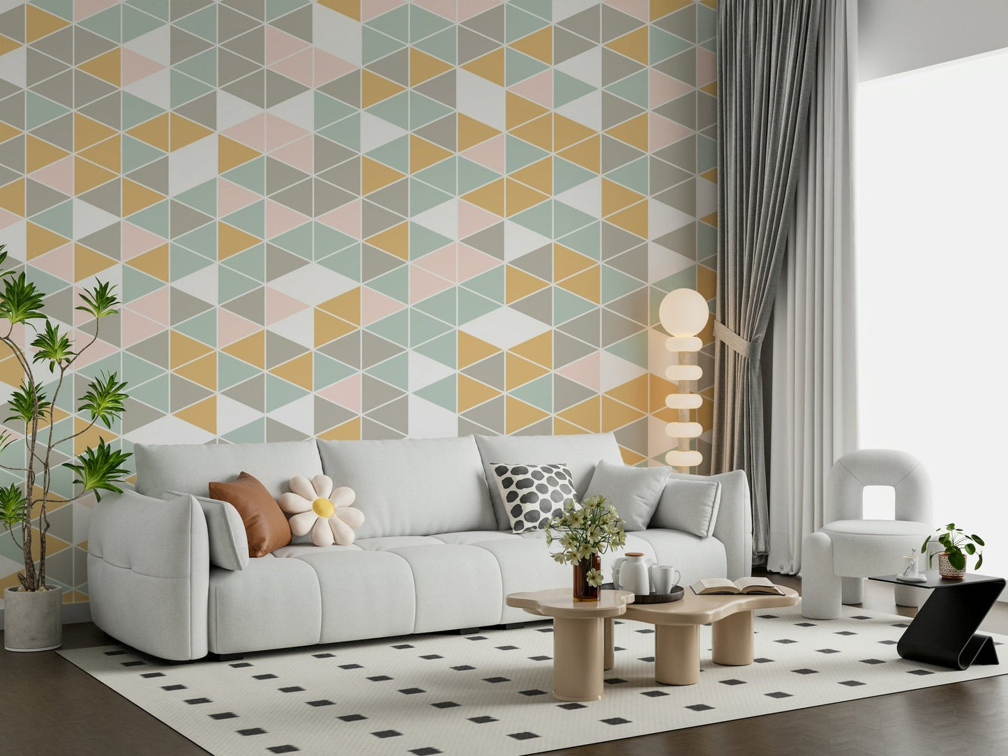 Scandi style mural for an accent wall