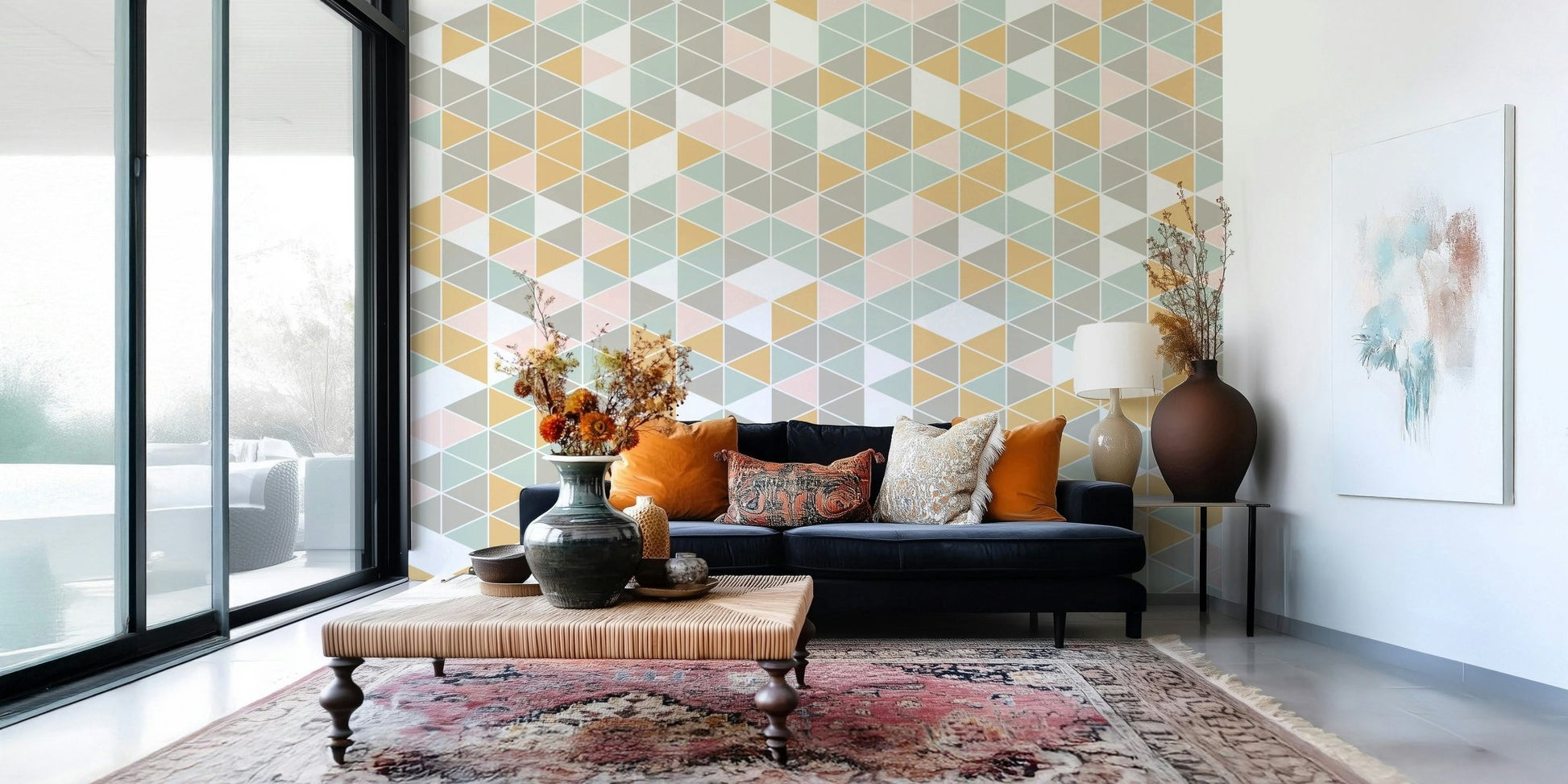 Geometric Harmony Wall Mural feature wall