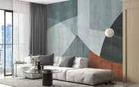 Abstract geometric harmony wall mural art
